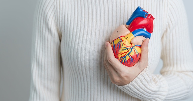 Frau hält Herzskulptur in der Hand © Shutterstock