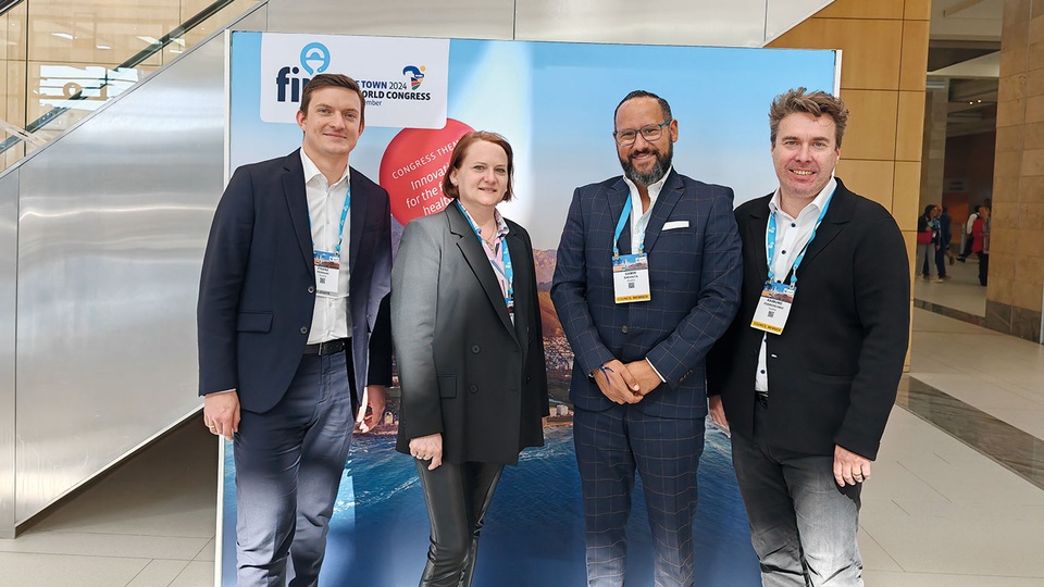 Mag. iur. Franz Ferrari, Mag. pharm. Catherine Bader, Mag. pharm. Samir Shehata und Mag. pharm. Raimund Podroschko © FIP Congress & Events beigestellt